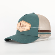 Wholesale Custom 5 Panel High Profile Structured Crown Striped Mesh Trucker Cap,Australia Country 2 Side Stripes Trucker Hats